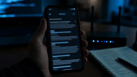 A user discreetly accessing the Hidden Wiki on their smartphone in a dimly lit room.