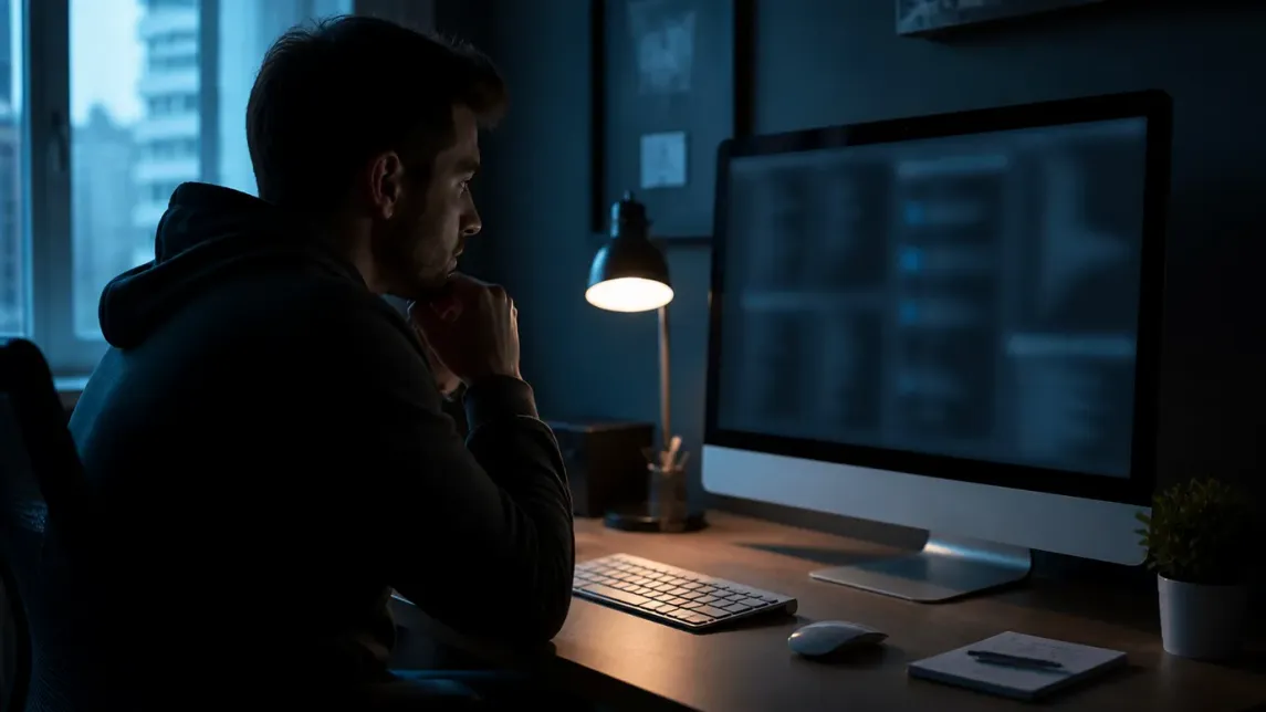 A user carefully adjusts Tor proxy settings on a desktop computer in a modern home office.