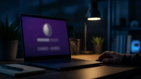 A user preparing to download Tor Browser in a cozy home office setting.