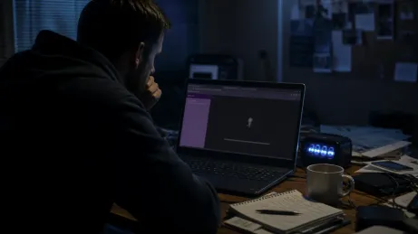 A user troubleshooting connection issues while using Tor Browser at their desk.