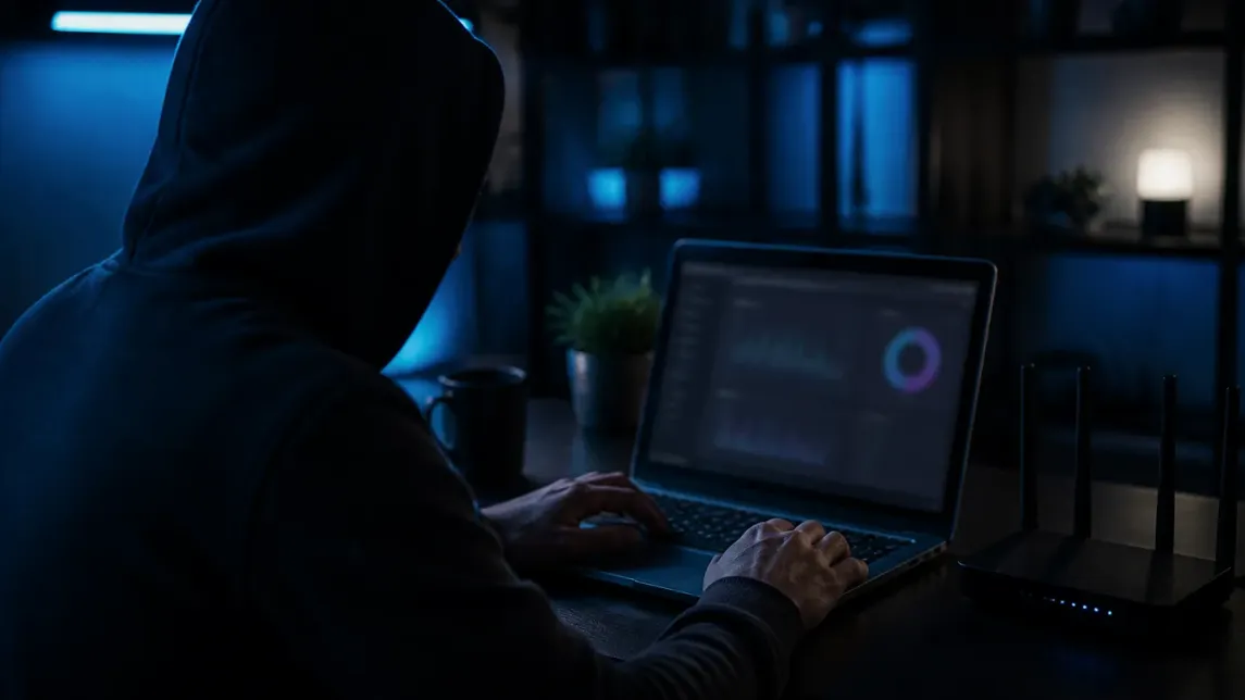 A user deeply focused on dark web browser security settings during analysis.